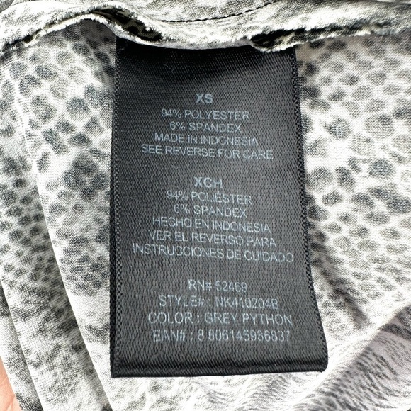 Norma Kamali Size XS Snake Reptile Print Shirt Long Sleeve Stretch Top - Picture 5 of 8